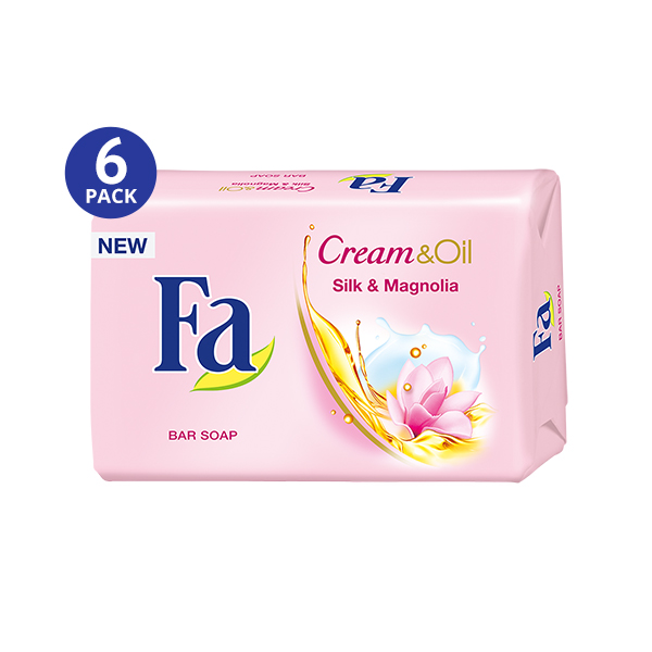 6 Pack Silk & Magnolia 6 Pack Fa Large Bath Size Bar Soap 6.17 oz.