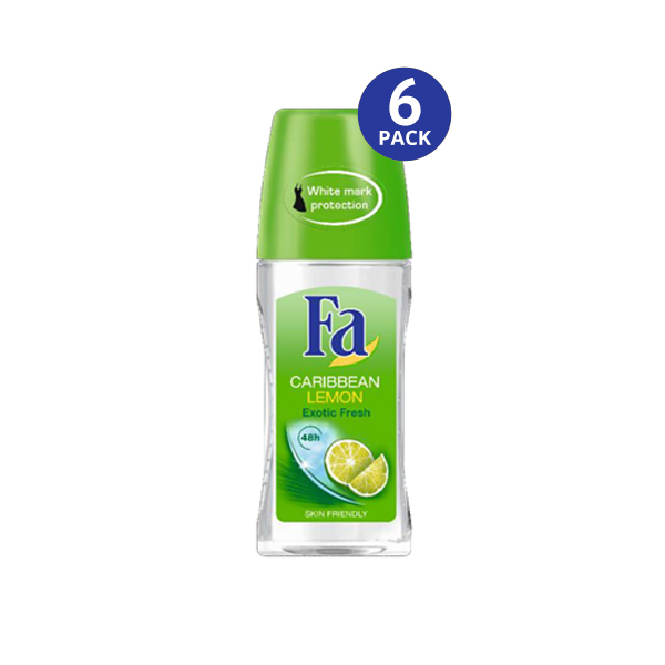 6 Pack Caribbean Lemon 6 Pack Fa Rollon Deodorant 1.7 oz.